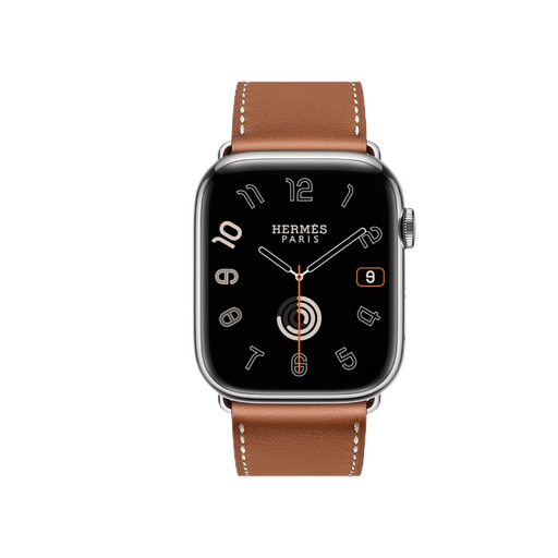 Get Apple Apple Watch Hermès S9 Silver Stainless Steel Case with Single Tour - Gold - 45mm in Qatar from TaMiMi Projects