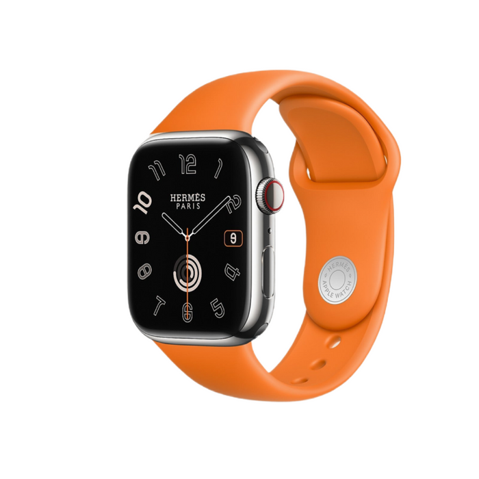 Apple Watch Hermès S9 Silver Stainless Steel Case with Single Tour - Gold - 45mm