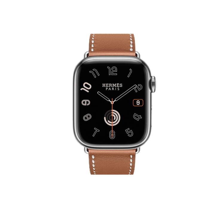 Apple Watch Hermès S9 Silver Stainless Steel Case with Single Tour - Gold - 41mm