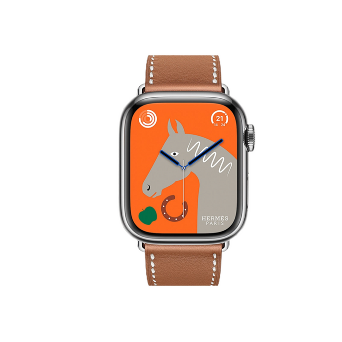 Apple Watch Hermès S9 Silver Stainless Steel Case with Single Tour - Gold - 41mm