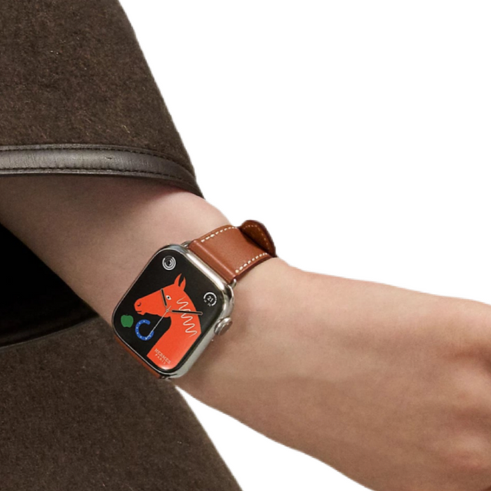 Apple Watch Hermès S9 Silver Stainless Steel Case with Single Tour - Gold - 41mm