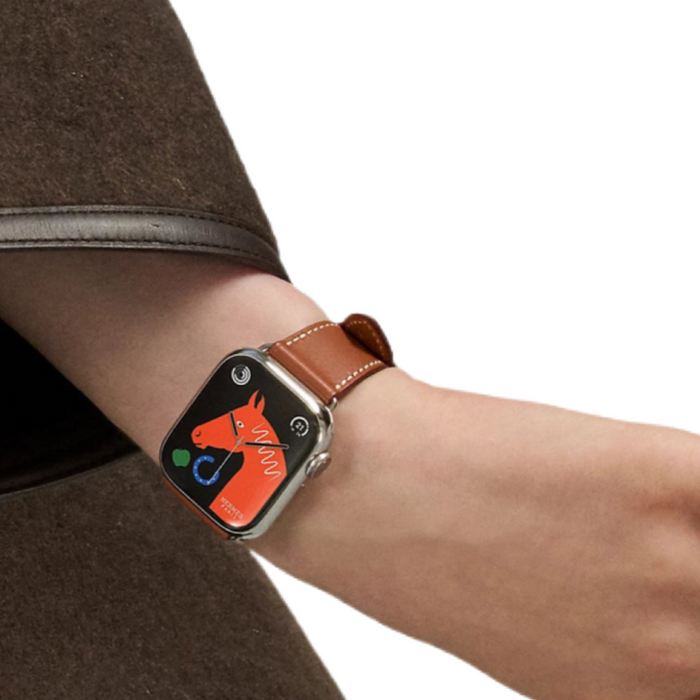 Get Apple Apple Watch Hermès S9 Silver Stainless Steel Case with Single Tour - Gold - 41mm in Qatar from TaMiMi Projects