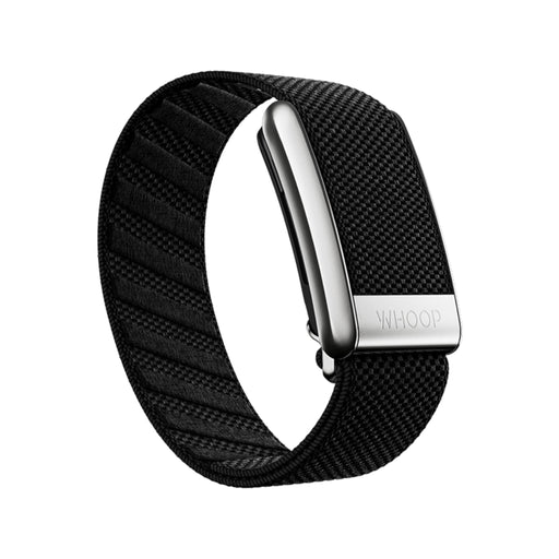 Onyx with Platinum SuperKnit Luxe Band for Whoop, luxurious and durable band combining elegance and comfort, available at TaMiMi Projects in Qatar.