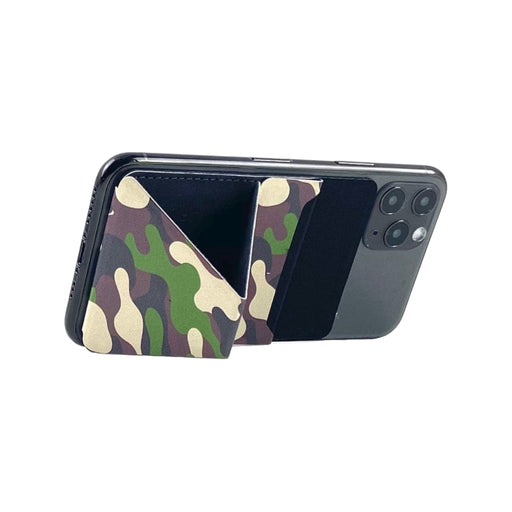 MOFT X adhesive phone stand in camouflage green, designed for hands-free convenience and portability. TaMiMi Projects, Qatar.