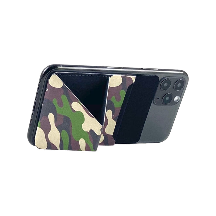 MOFT X adhesive phone stand in camouflage green, designed for hands-free convenience and portability. TaMiMi Projects, Qatar.