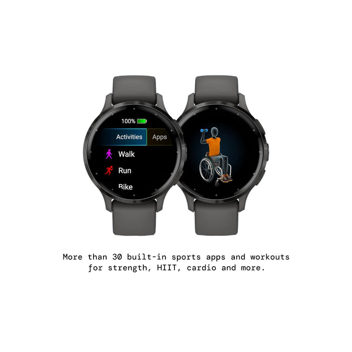 Get Garmin Venu® 3S - Slate Stainless Steel Bezel with Pebble Gray Case and Silicone - 41mm in Qatar from TaMiMi Projects