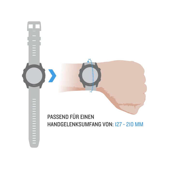 Get Garmin Garmin QuickFit® 26 Watch Bands - Black / Cirrus Blue Silicone in Qatar from TaMiMi Projects