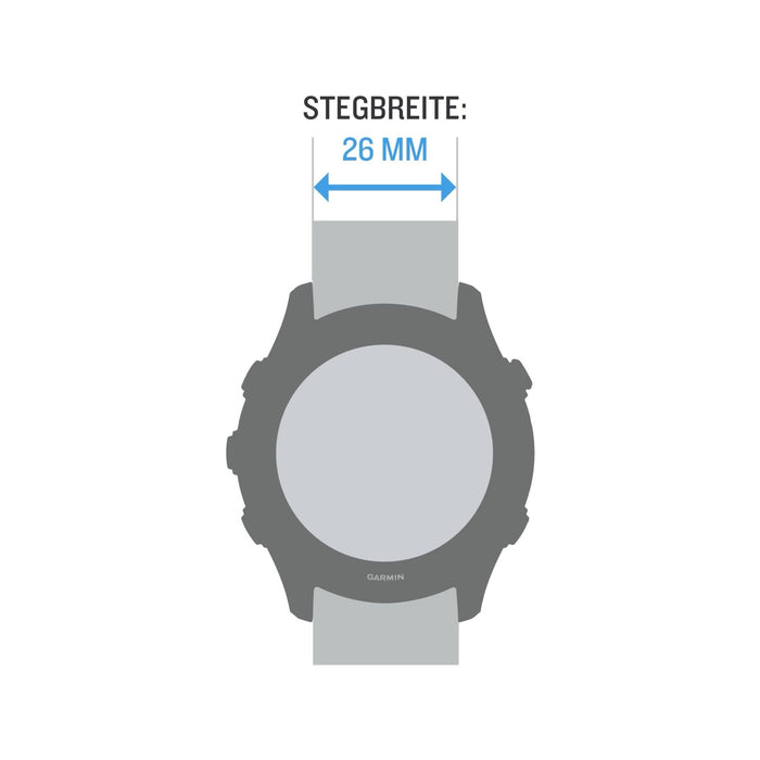 Get Garmin Garmin QuickFit® 26 Watch Bands - Black / Cirrus Blue Silicone in Qatar from TaMiMi Projects