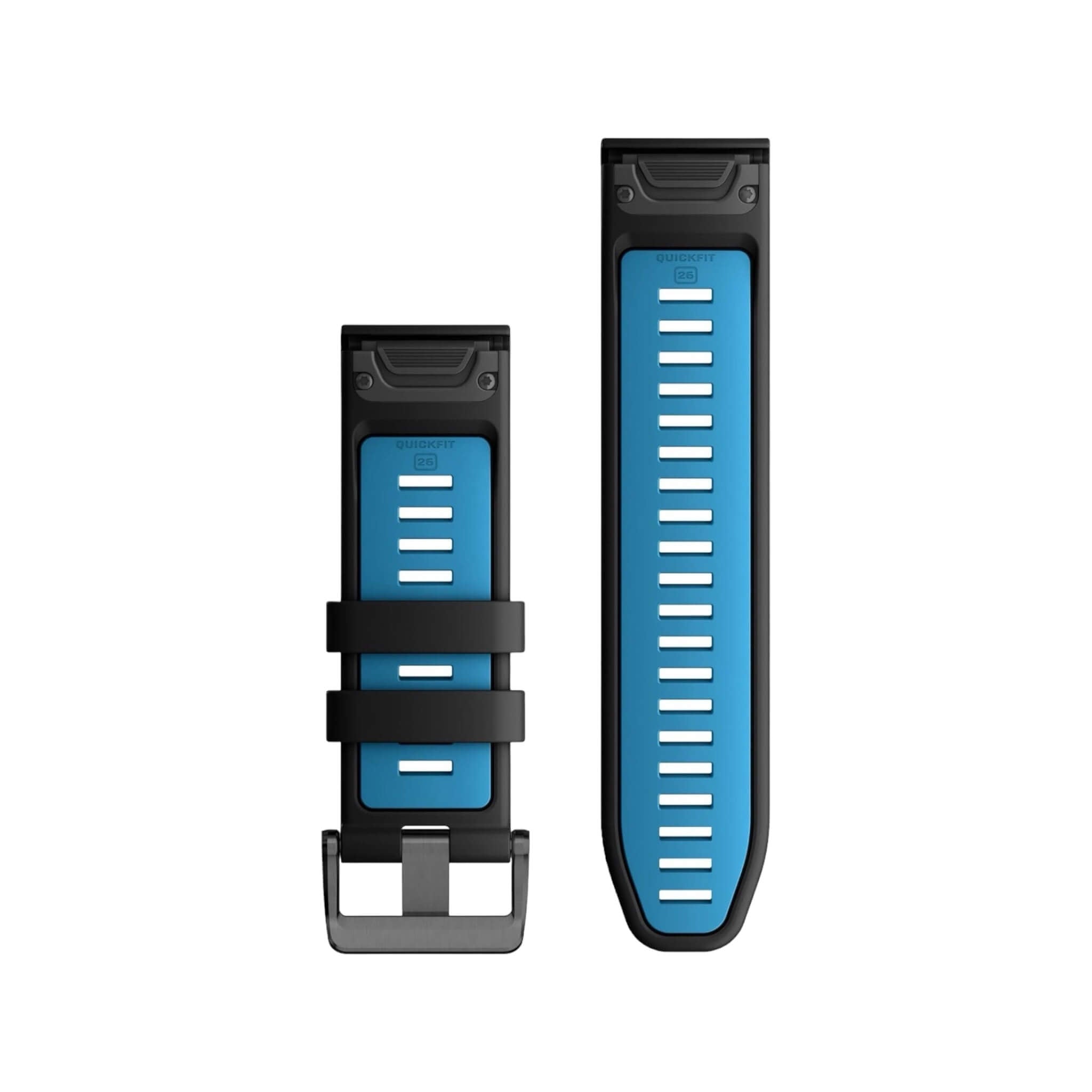 Garmin QuickFit® 26 Watch Bands - Black / Cirrus Blue Silicone Garmin QuickFit® 26 Watch Bands - Black / Cirrus Blue Silicone