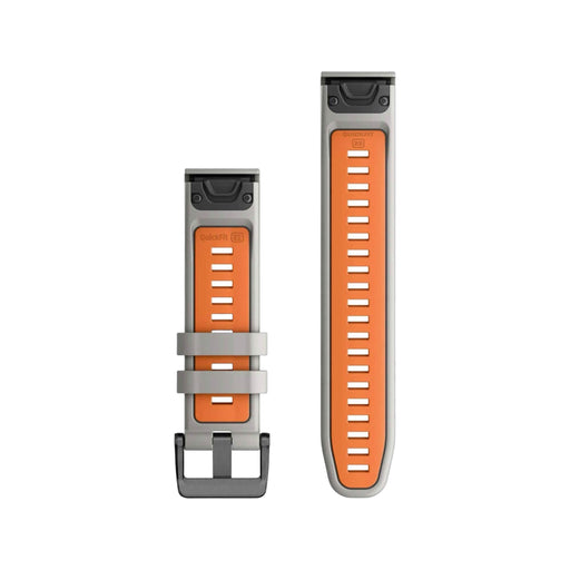 Garmin QuickFit® 22mm watch band in grey with orange accents, durability, and stylish design. at TaMiMi Projects in Qatar.