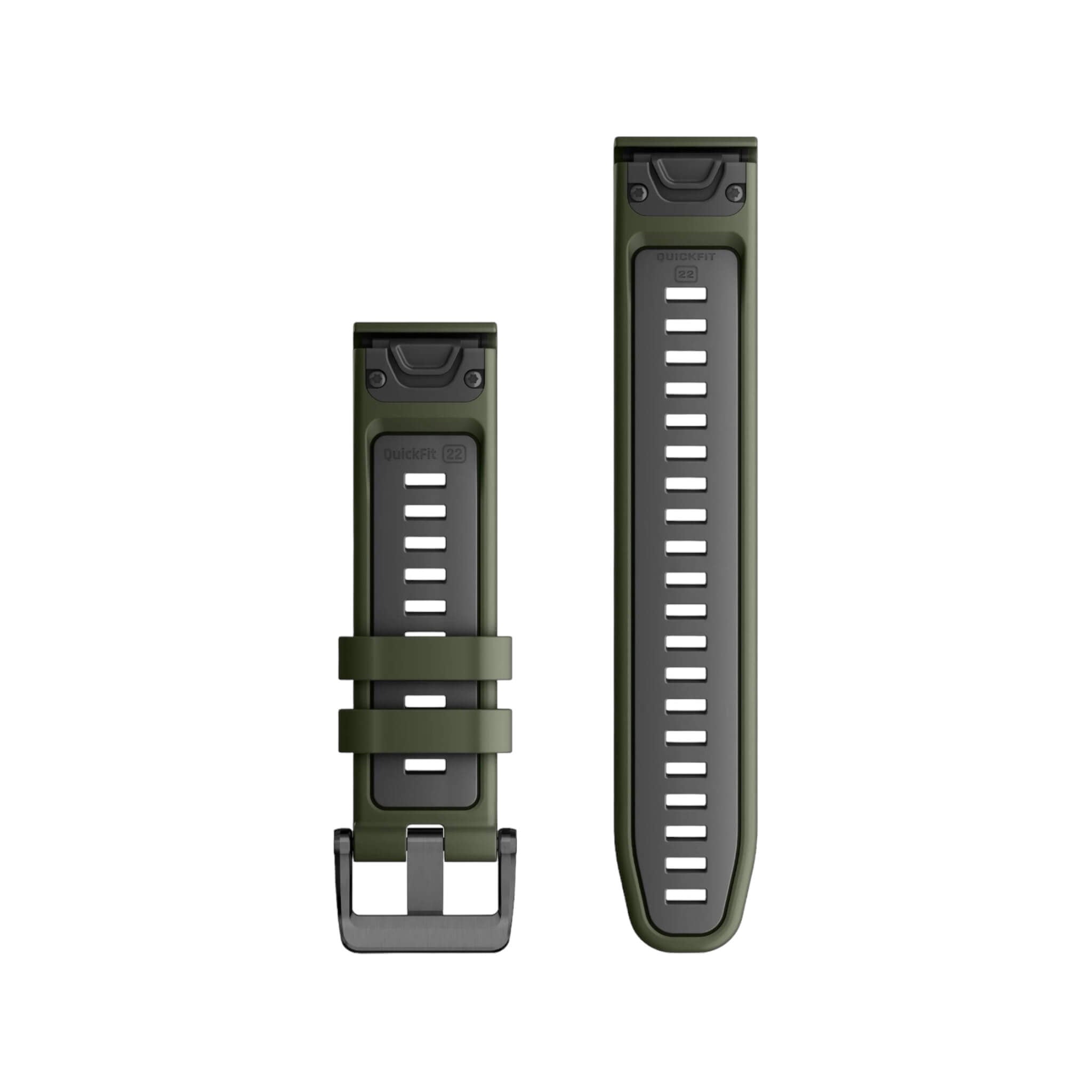 Garmin QuickFit® 22 Watch Band - Moss/Graphite Silicone Garmin QuickFit® 22 Watch Band - Moss/Graphite Silicone