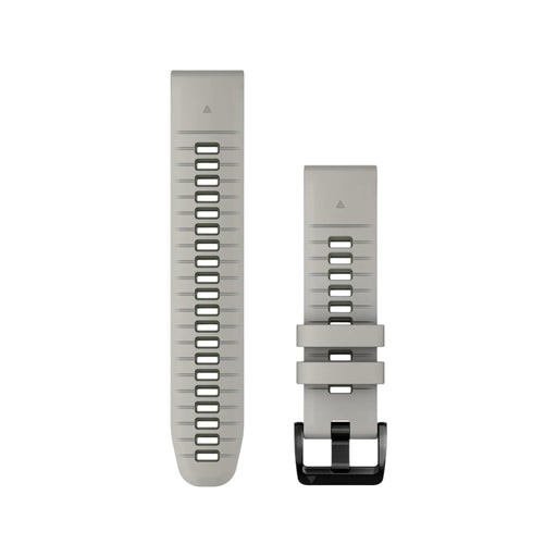 Garmin QuickFit® 22mm watch band in grey/olive silicone. Easy to swap, durable, stylish, and a fresh look. Available at TaMiMi Projects in Qatar. Order online or visit our branches!