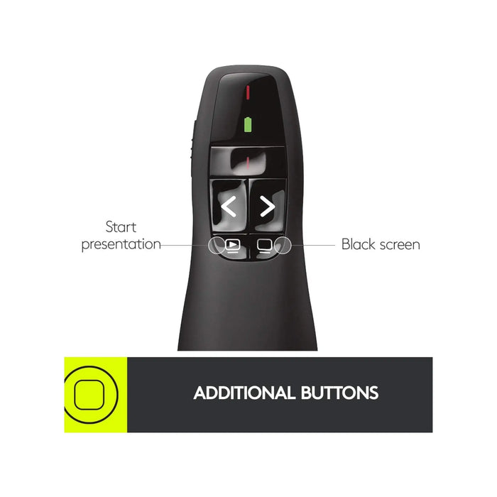 ‫ريموت Logitech R400 لعروض الشرائح مع ليزر ساطع وتحكم لاسلكي من تميمي بروجكتس في قطر‬