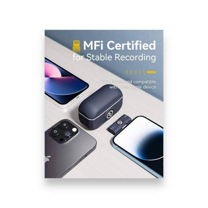 Hollyland Lark M2 Wireless Microphone with USB-C connector from TaMiMi Projects in Qatar. Clear audio, noise cancellation, and 1000ft range.