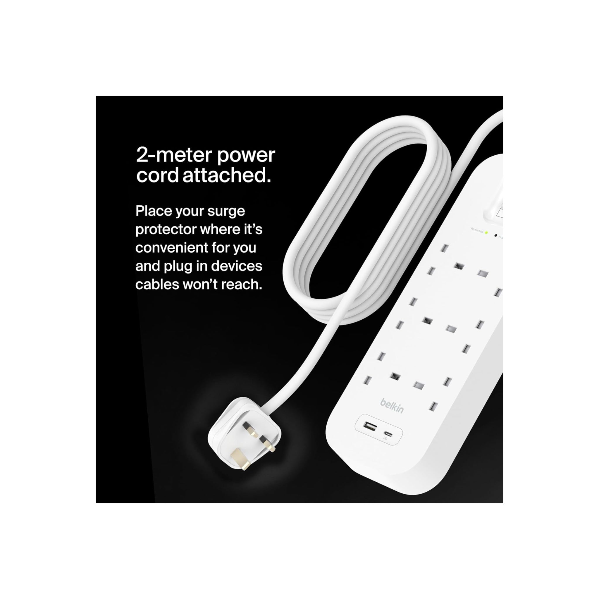 محول بيلكن ٦ مداخل مع منفذ تايب سي PD ومنفذ USB-A محول بيلكن ٦ مداخل مع منفذ تايب سي PD ومنفذ USB-A