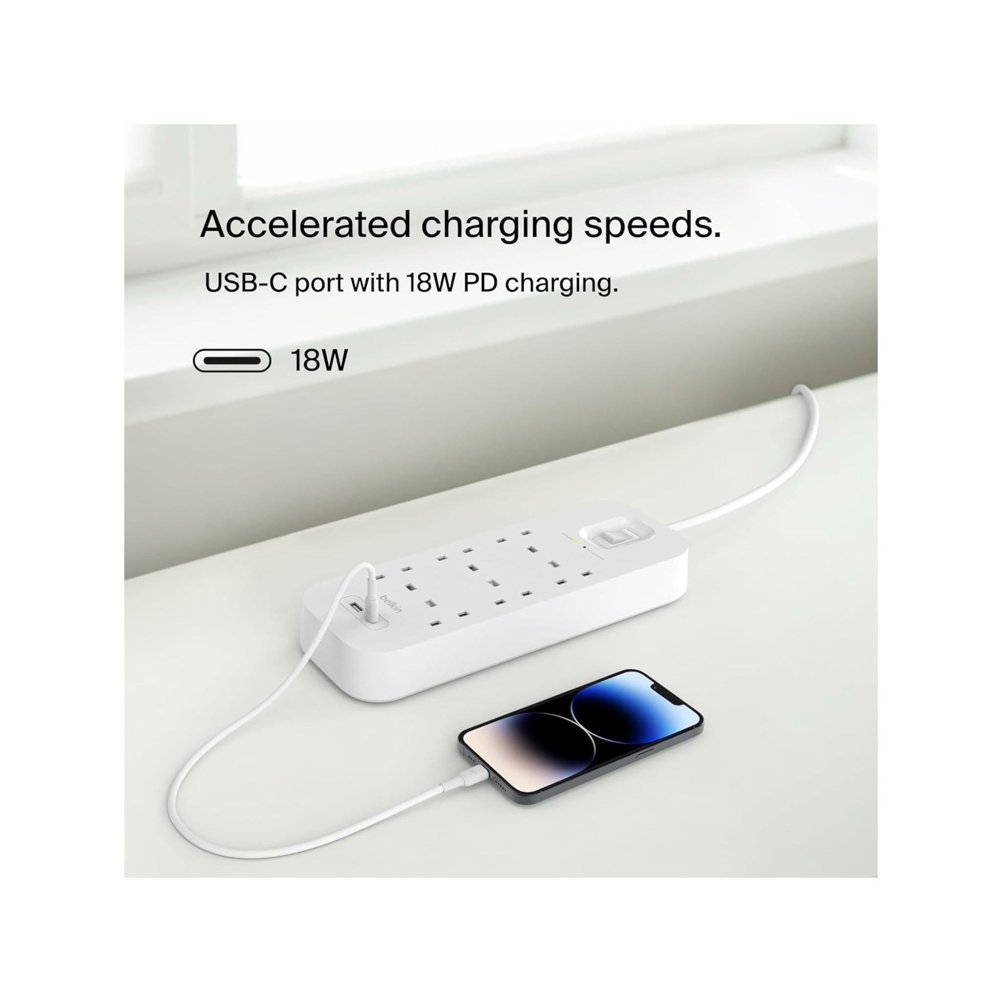 محول بيلكن ٦ مداخل مع منفذ تايب سي PD ومنفذ USB-A محول بيلكن ٦ مداخل مع منفذ تايب سي PD ومنفذ USB-A