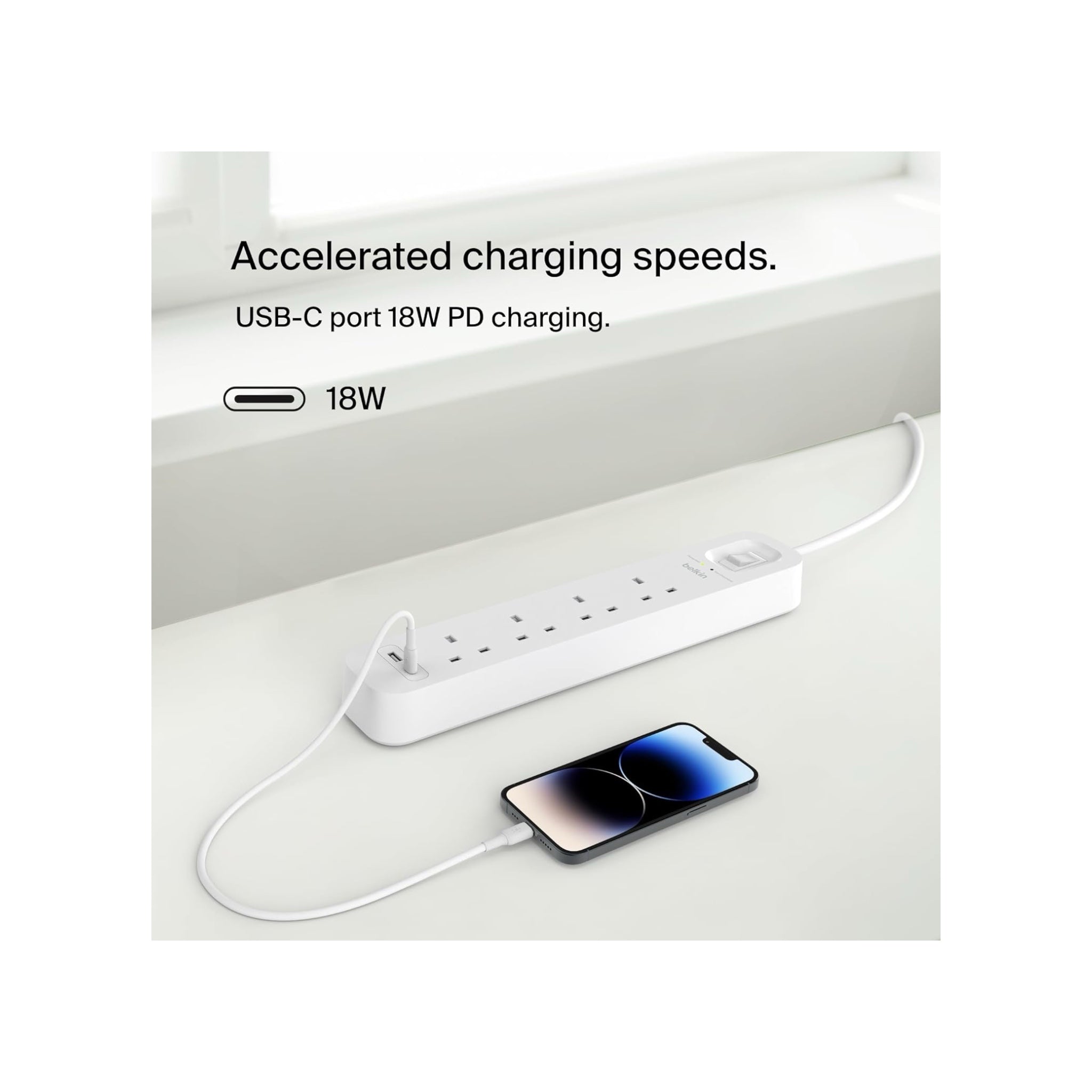 محول بيلكن ٤ مداخل / منفذ تايب سي PD و USB-A محول بيلكن ٤ مداخل / منفذ تايب سي PD و USB-A