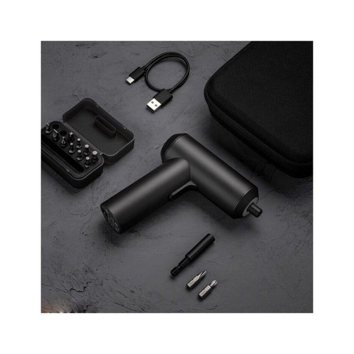 Xiaomi 3.6V cordless screwdriver from TaMiMi Projects in Qatar, 2000mAh battery, 5Nm torque, with 12 S2 steel bits, portable and efficient.