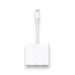 Apple USB-C adapter supporting all Apple devices with USB-C port, 3 outputs: USB, HDMI, USB-C, at TaMiMi Projects in Qatar.