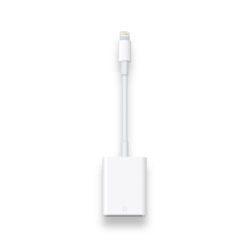 Apple Lightning to SD Card Camera Reader, designed for easy high-quality photo, video transfer, at TaMiMi Projects in Qatar.