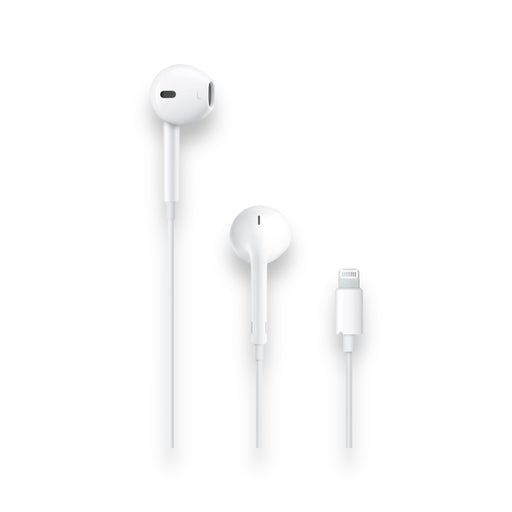 Apple EarPods with Lightning Connector, wired earphones with high-quality audio، built-in remote, available at TaMiMi Projects in Qatar.
