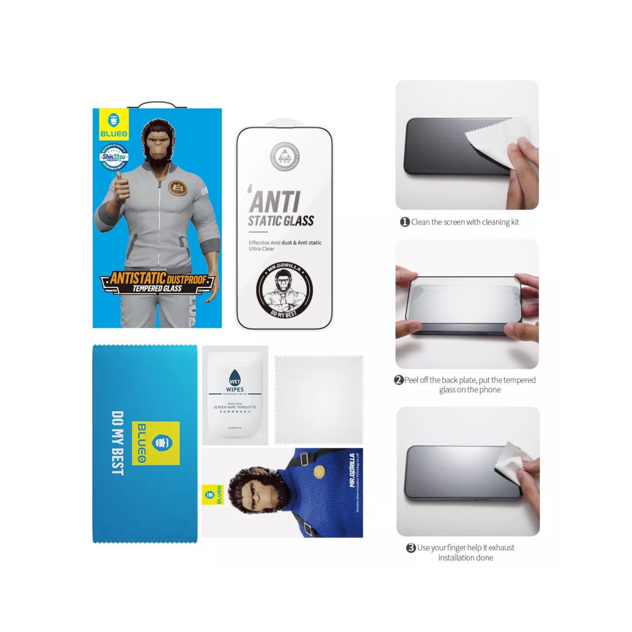 BLUEO Screen Protector for iPhone 13 Pro | 13 | 14 - Clear BLUEO Screen Protector for iPhone 13 Pro | 13 | 14 - Clear