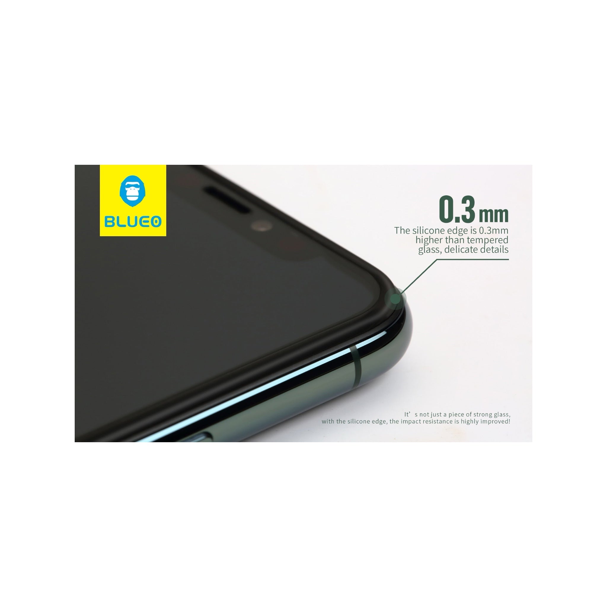 Blueo Screen Protector for iPhone 12 Pro Max - Silicone Edges Blueo Screen Protector for iPhone 12 Pro Max - Silicone Edges