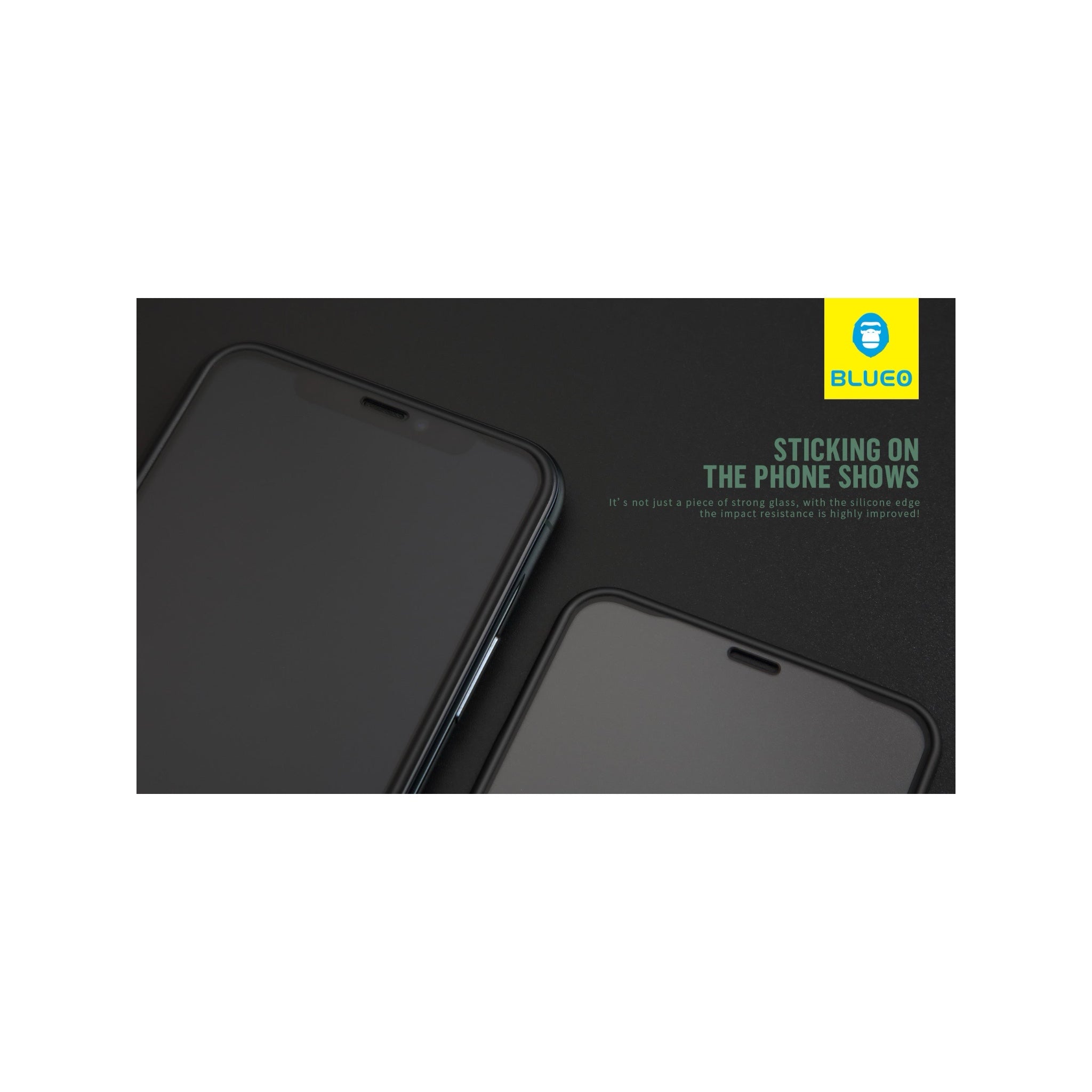 Blueo Screen Protector for iPhone 12 Pro Max - Silicone Edges Blueo Screen Protector for iPhone 12 Pro Max - Silicone Edges