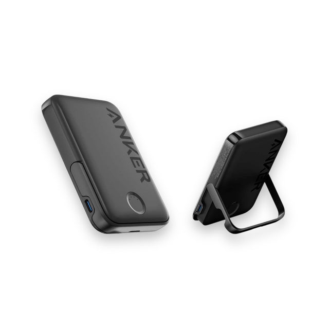 Battery with stand, 5000mAh capacity, practical design ideal for charging on the go, available now from TaMiMi Projects in Qatar.