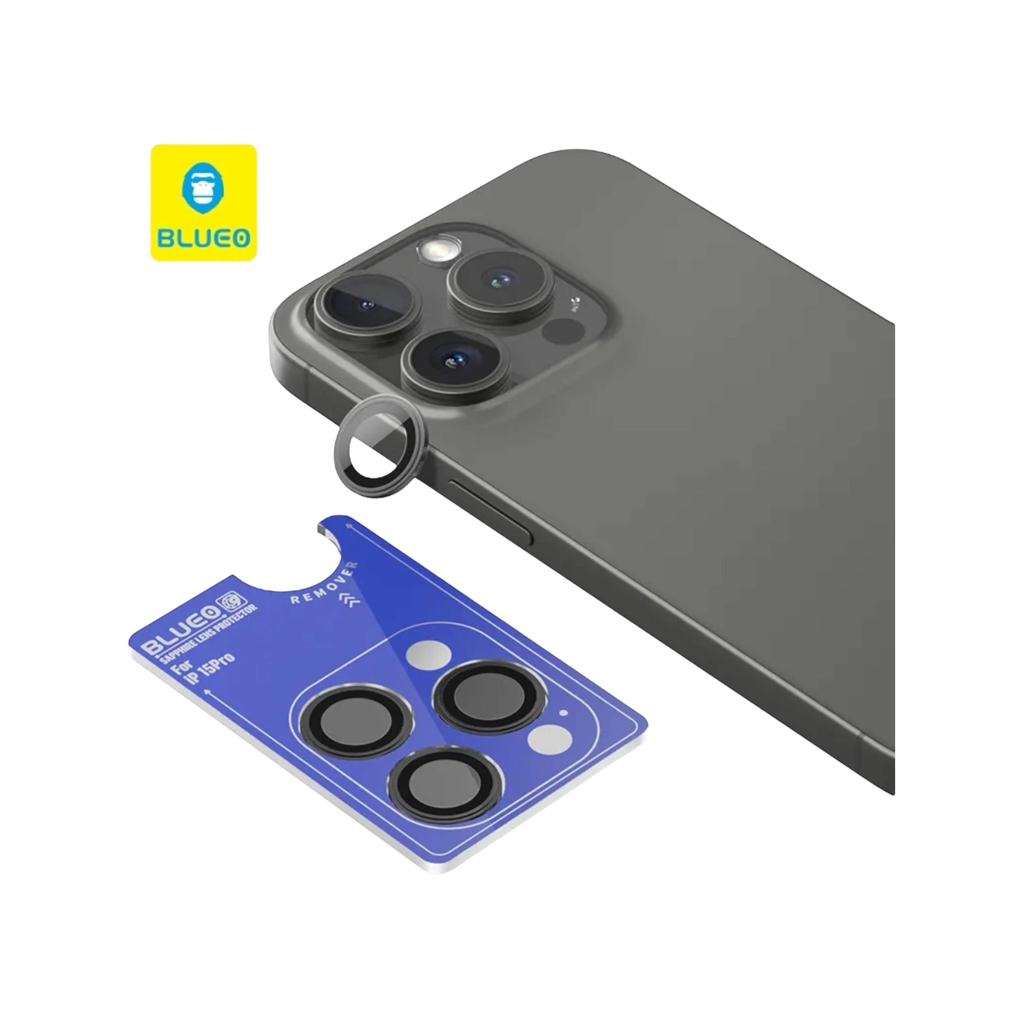 Blueo Metal Camera Ring Protector iPhone 15 & 16 (Pro/Max) Blueo Metal Camera Ring Protector iPhone 15 & 16 (Pro/Max)