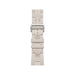 Apple Watch Hermès S10, 42mm silver titanium case with Béton Kilim Single Tour band, luxury and precision in Qatar from TaMiMi Projects.