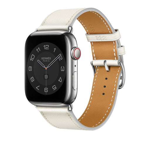 Apple Watch Hermès S9 Silver Stainless Steel Case with Single Tour - Blanc - 45mm