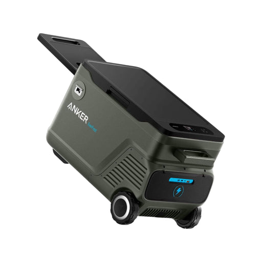 Anker EverFrost Powered Cooler 30 with 42-hour freshness, 299Wh detachable battery, solar charging, suitcase design, available at TaMiMi Projects Qatar.