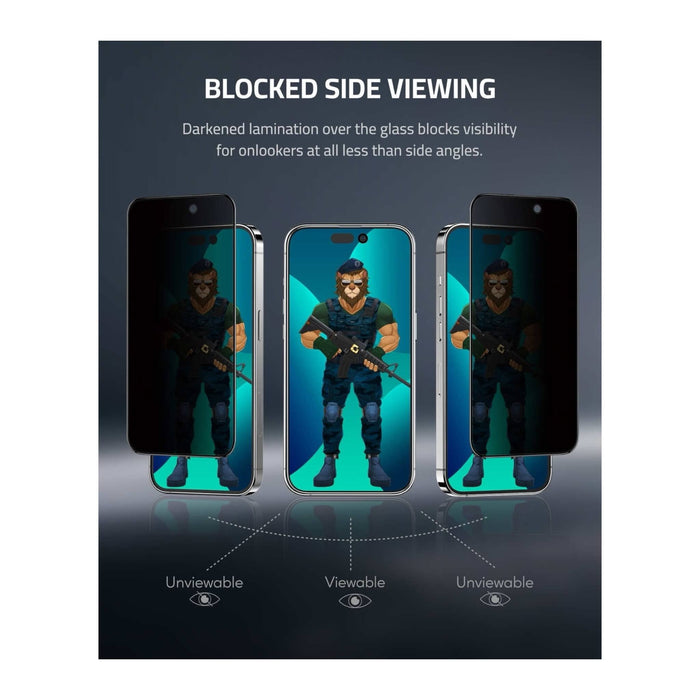 Screen Protector for iPhone 13 Pro Max by Green, privacy feature, protected from scratches, available at TaMiMi Projects in Qatar.