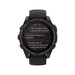 Fēnix® 8 Sapphire Solar, Carbon Gray DLC Titanium, Black Band, 47mm, advanced GPS smartwatch, solar charging, available at TaMiMi Projects in Qatar.