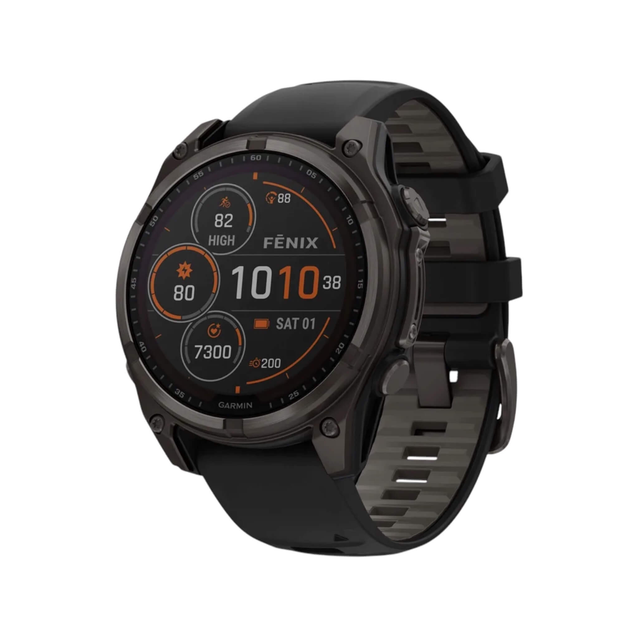 Fēnix® 8 Sapphire Solar Carbon Gray DLC Titanium Black Band - 51mm Fēnix® 8 Sapphire Solar Carbon Gray DLC Titanium Black Band - 51mm