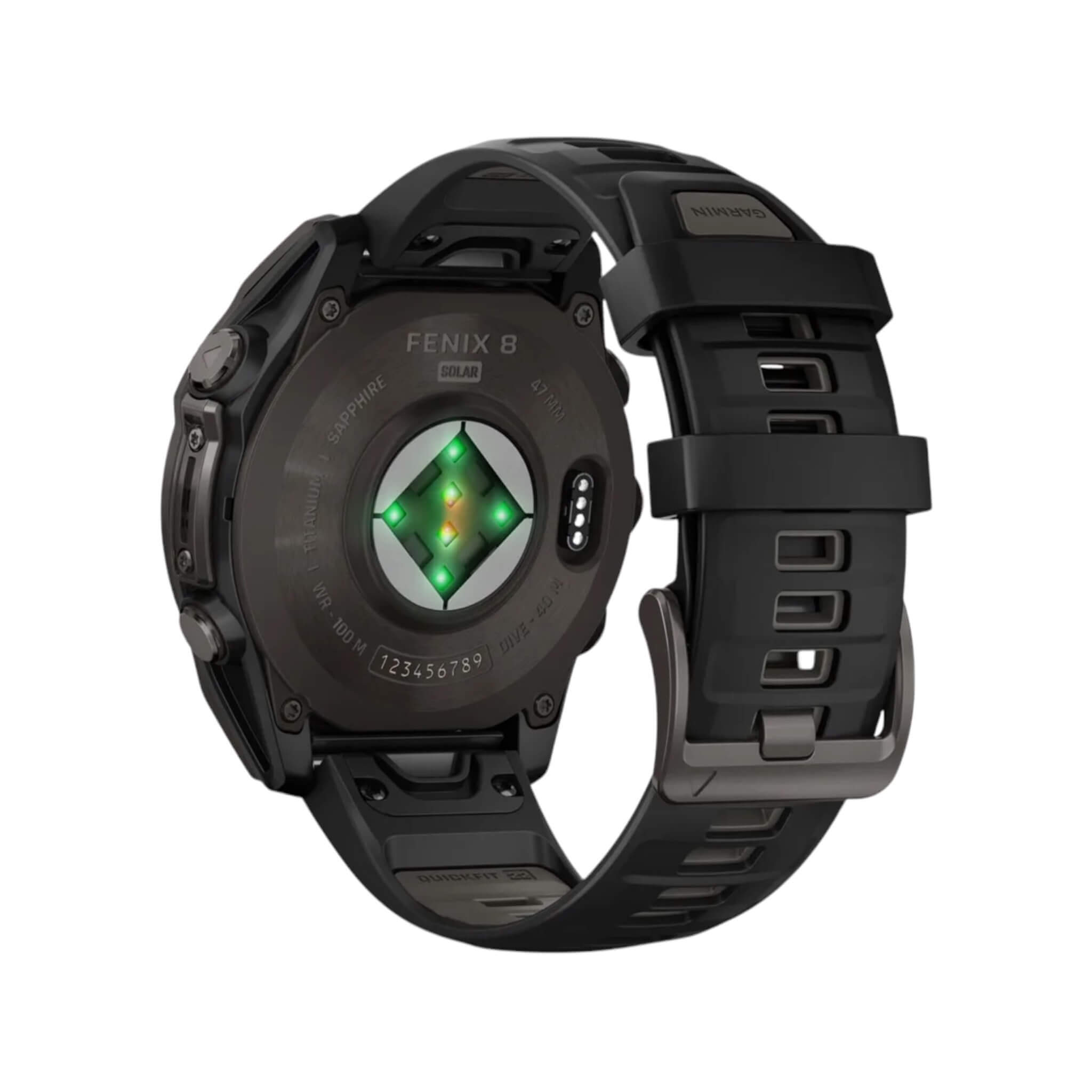 Fēnix® 8 Sapphire Solar Carbon Gray DLC Titanium Black Band - 51mm Fēnix® 8 Sapphire Solar Carbon Gray DLC Titanium Black Band - 51mm