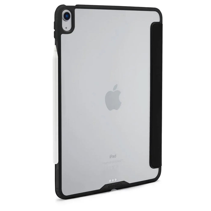 Origami No1 Original Case for iPad Air 11-inch 2024 with a transparent back and 5-way folding cover. Features an Apple Pencil charging slot. Available at TaMiMi Projects in Qatar.