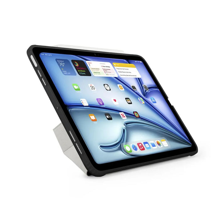 Origami No1 Original Case for iPad Air 11-inch 2024 with a transparent back and 5-way folding cover. Features an Apple Pencil charging slot. Available at TaMiMi Projects in Qatar.