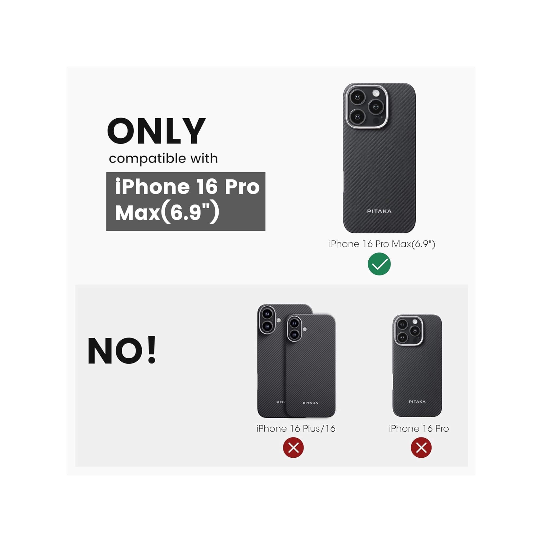 Pitaka Case for iPhone 16 Pro Max - Black/Grey Pitaka Case for iPhone 16 Pro Max - Black/Grey
