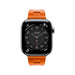 Sporty Hermès band from TaMiMi Projects Qatar. Soft, waterproof rubber with H motif and buckle. Fits Apple Watch 38/40/41/42 mm.