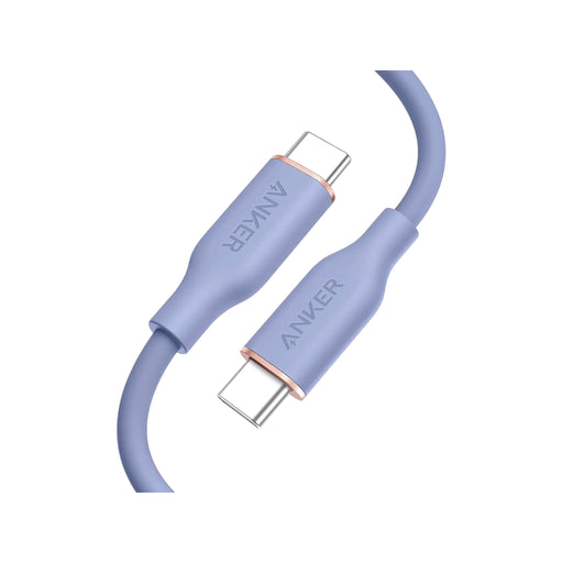 Anker PowerLine III Flow USB-C to USB-C Cable, 3ft/0.9m, purple, fast charging. in Qatar at TaMiMi Projects.