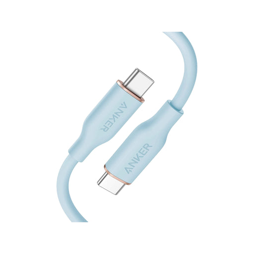 Anker PowerLine III Flow USB-C to USB-C Cable, 3ft/0.9m, blue, fast charging. in Qatar at TaMiMi Projects.