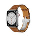 Hermès Apple Watch Band 45mm Fauve Barénia, Series 10 & Ultra 49mm compatible, deployment buckle. At TaMiMi Projects in Qatar.