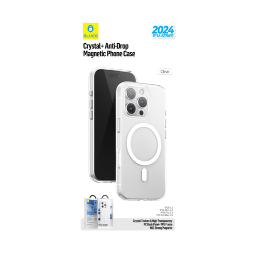 Blueo Crystal Pro Case for iPhone 16 Pro: durable, shockproof, metal buttons, anti-fingerprint, MagSafe support – TaMiMi Projects Qatar