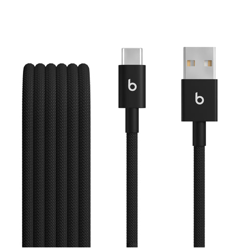 Beats USB‑A to USB‑C Woven Cable (1.5 m) - Bolt Black (2-Pack) Available now from TaMiMi Projects in Qatar.
