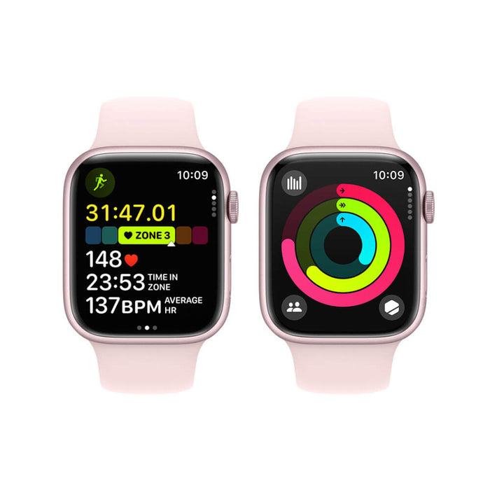 Apple Watch S9 41mm Pink Aluminium Case with Light Pink Sport Band - S/M
