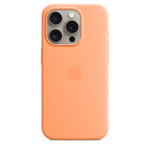 Get Apple Apple iPhone 15 Pro Silicone Case with MagSafe - Orange Sorbet in Qatar from TaMiMi Projects