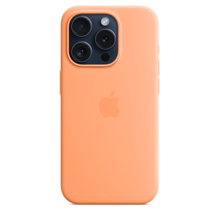 Get Apple Apple iPhone 15 Pro Silicone Case with MagSafe - Orange Sorbet in Qatar from TaMiMi Projects