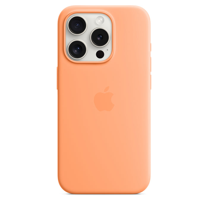 Get Apple Apple iPhone 15 Pro Silicone Case with MagSafe - Orange Sorbet in Qatar from TaMiMi Projects